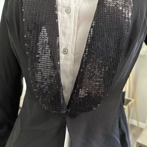 Black jacket with sequin lapel